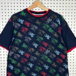 Paco Jeans All Over Print T Shirt‎ Size Large AOP Streetwear Hip Hop Tupac Blue